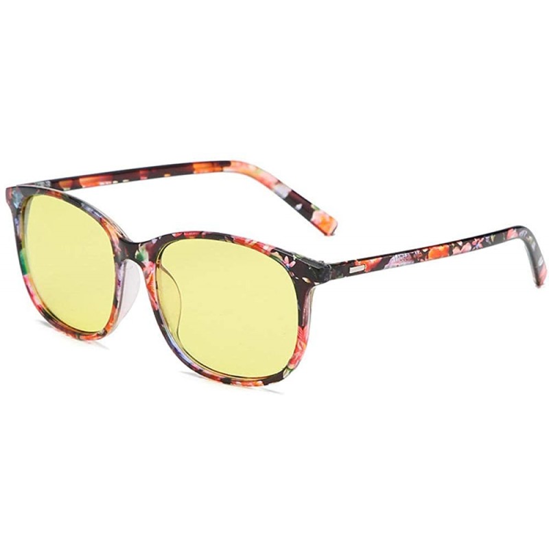Oval Fashionable changing polarized sunglasses driving - Flower Frame / Night Vision Color Changing Film - C8190MMZUL7 $39.19