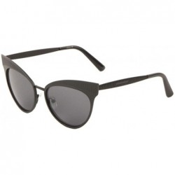 Cat Eye Thick Brow Line Texture Engraved Cat Eye Sunglasses - Black - C01988DL5WY $31.35