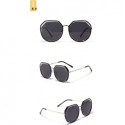 Rimless Retro Round Sunglasses Pink Polygonal Personality Glasses - Bright Black - CD18UZ4EWTS $16.44