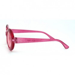 Oval Womens Oval Mod Glitter Thick Plastic Round Retro Sunglasses - Pink Solid Pink - C018ZRDWKEM $8.12