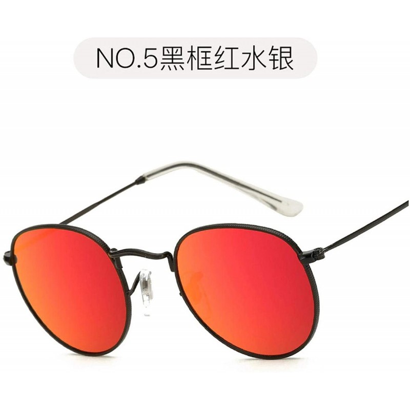 Aviator Retro Round Sunglasses Women Brand Designer Mirror Sun Glasses Vintage Metal Luxury Female Shades UV400 - 5 - C3198ZS...