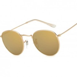 Aviator Retro Round Sunglasses Women Brand Designer Mirror Sun Glasses Vintage Metal Luxury Female Shades UV400 - 5 - C3198ZS...