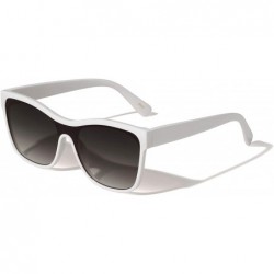 Square Cleveland Classic One Piece Round Square Sunglasses - White - CA1972A7NOK $26.13