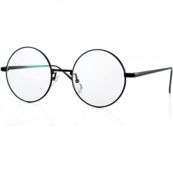 Round Retro Round Metal Frame Clear Lens Glasses Non-Prescription - Black Frame/Clear Lens - CB12O0914LP $11.74