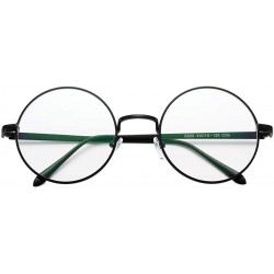 Round Retro Round Metal Frame Clear Lens Glasses Non-Prescription - Black Frame/Clear Lens - CB12O0914LP $11.74