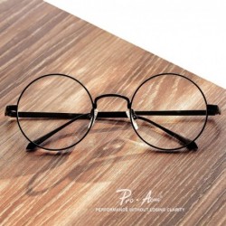 Round Retro Round Metal Frame Clear Lens Glasses Non-Prescription - Black Frame/Clear Lens - CB12O0914LP $11.74