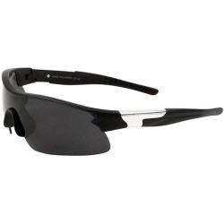 Sport Light Weight Sport One Piece Round Lens Thick Nose Piece Sunglasses - Black 02 - CZ197R4TGTQ $26.47