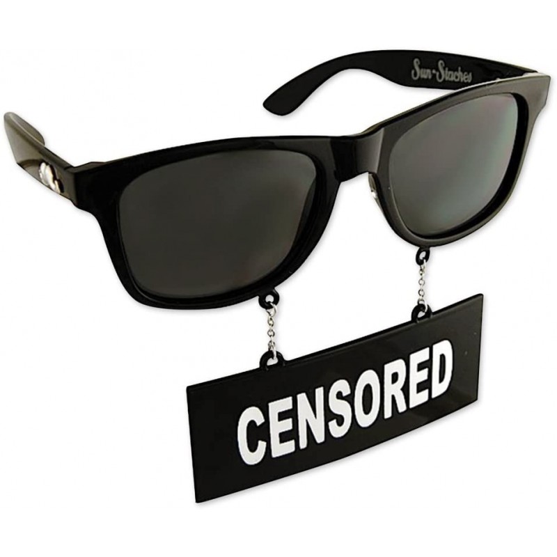 Sport Sunstaches Censored Sunglasses- Instant Costume- Party Favors- UV400 - C711PB6G2VL $9.50