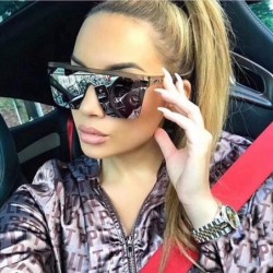 Square Black Square Sunglasses Women Big Frame Fashion Retro Mirror Sun Glasses Vintage Lunette De Soleil Femme - CG19857HCSU...