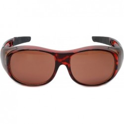 Oval Fitover Sunglasses 7659 Wear-Over Eyewear with Case Medium-Size - Tortoise - CM12O0FCNA9 $14.53