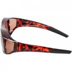 Oval Fitover Sunglasses 7659 Wear-Over Eyewear with Case Medium-Size - Tortoise - CM12O0FCNA9 $14.53
