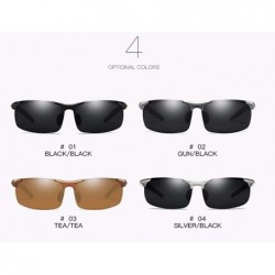 Aviator Classic Aluminum-Magnesium Sunglasses for Men's Sports Polarized Cycling Eyeglasses - A - CF18QR72WZ3 $37.24