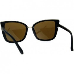 Cat Eye Womens Oversize Cat Eye Designer Fashion Goth Diva Sunglasses - Black Brown - C3185CEXH6C $11.87