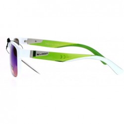 Square Xloop Sunglasses Square Frame Unisex Designer Fashion Sports Shades - White Green (Teal Mirror) - CY12O1RXE8Q $12.85