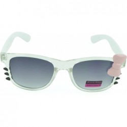 Square Women's Kitty Style Sunglasses with Whisker or Bow Accent - Crystal-kitty - CY12D1CQHLV $17.08