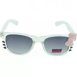 Square Women's Kitty Style Sunglasses with Whisker or Bow Accent - Crystal-kitty - CY12D1CQHLV $17.08