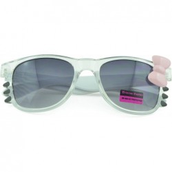 Square Women's Kitty Style Sunglasses with Whisker or Bow Accent - Crystal-kitty - CY12D1CQHLV $8.54