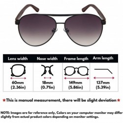 Aviator Aviators Sunglasses Wood Bamboo Classic Design Color or Mirror Lens for Men Women with Free Pouch/Cleaning Cloth - CV...