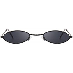Round Fashion Women Sunglasses Famous Oval Sun Glasses FeLuxury Metal Round Rays Frames Black Small Cheap Eyewear - CI199C68U...