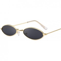 Round Fashion Women Sunglasses Famous Oval Sun Glasses FeLuxury Metal Round Rays Frames Black Small Cheap Eyewear - CI199C68U...