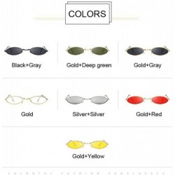 Round Fashion Women Sunglasses Famous Oval Sun Glasses FeLuxury Metal Round Rays Frames Black Small Cheap Eyewear - CI199C68U...