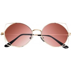 Wrap Round Sunglasses Hollow Sunglasses Personality Sunglasses Sunglasses for Women - Brown - CC18TN92GAR $17.66
