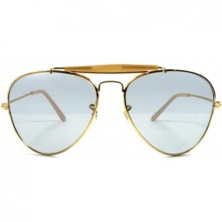 Aviator Light Tint Lenses Classic Vintage Retro 80s Fashion Mens Womens Sunglasses - Gold 1 - CM189REDAS5 $17.35
