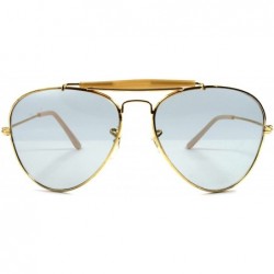 Aviator Light Tint Lenses Classic Vintage Retro 80s Fashion Mens Womens Sunglasses - Gold 1 - CM189REDAS5 $17.35
