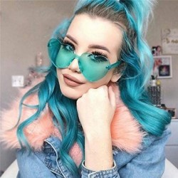 Semi-rimless Rimless Oversized Sunglasses For Women Ladies Clear Sun Glasses Retro Vintage Eyeglass Female Shades - 5 - CY18Y...