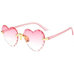 Rimless Fashion Men Women Sunglasses Outdoor Travel Beach Heart Shaped Frameless Eyewear - D - C3190HR5AXH $12.14