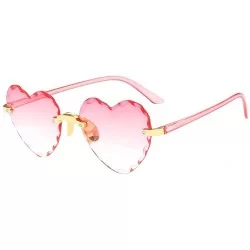 Rimless Fashion Men Women Sunglasses Outdoor Travel Beach Heart Shaped Frameless Eyewear - D - C3190HR5AXH $12.14