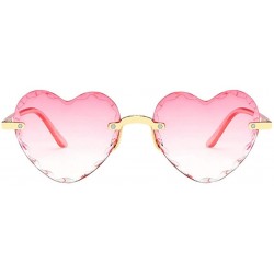 Rimless Fashion Men Women Sunglasses Outdoor Travel Beach Heart Shaped Frameless Eyewear - D - C3190HR5AXH $12.14