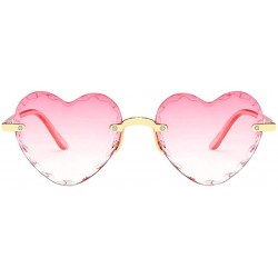 Rimless Fashion Men Women Sunglasses Outdoor Travel Beach Heart Shaped Frameless Eyewear - D - C3190HR5AXH $12.14