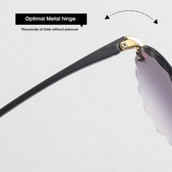 Rimless Fashion Men Women Sunglasses Outdoor Travel Beach Heart Shaped Frameless Eyewear - D - C3190HR5AXH $12.14