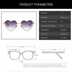 Rimless Fashion Men Women Sunglasses Outdoor Travel Beach Heart Shaped Frameless Eyewear - D - C3190HR5AXH $12.14