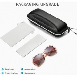 Oversized Sunglasses Women Gradient Mirrored Polarized UV protection-Oversized Diamond Rhinestone Outdoor Travel Gift box - C...