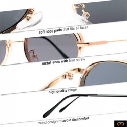 Goggle F007 Classic 80's Retro Design- Spring Hinges Round Style for Women and Men 100% UV Protection - Gold-black - C3192TGG...