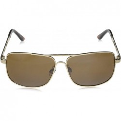 Shield Men's 5045SP Classic Metal Rectangular Sunglasses with 100% UV Protection- 60 mm - Gold & Tortoise - C5196IMA5HR $14.31