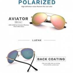 Square Aviator Sunglasses for Women Polarized Mirror with Case - UV 400 Protection 60MM - 15-pink/Size2.36 Inches - CE17YIYTM...