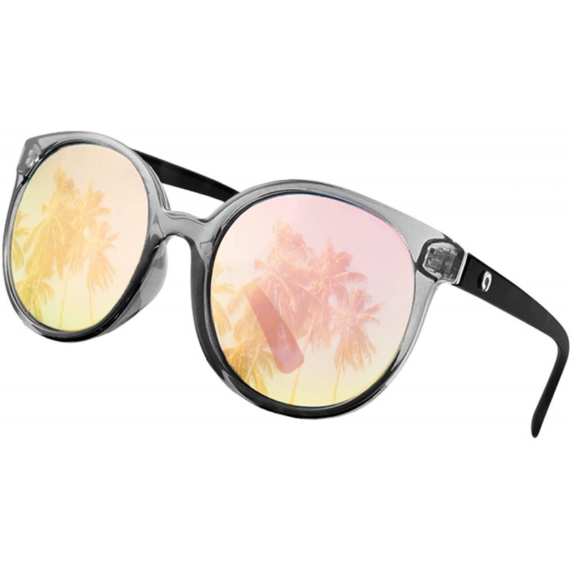 Round Polarized Round Oversized Fashion and Outdoor Sunglasses for Women - Black - C818QLOXUY0 $23.49