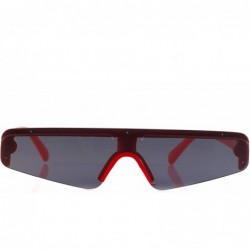 Shield Sporty Nose Futuristic Triangular Mono Lens Shield Goggle A267 - Red Black - C018R44H25K $21.29