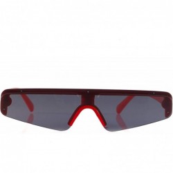 Shield Sporty Nose Futuristic Triangular Mono Lens Shield Goggle A267 - Red Black - C018R44H25K $12.20