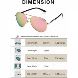 Square Aviator Sunglasses for Women Polarized Mirror with Case - UV 400 Protection 60MM - 15-pink/Size2.36 Inches - CE17YIYTM...