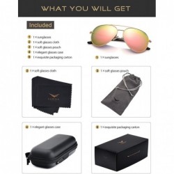 Square Aviator Sunglasses for Women Polarized Mirror with Case - UV 400 Protection 60MM - 15-pink/Size2.36 Inches - CE17YIYTM...