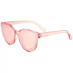 Round Round Cat Eye Heart Shape Frame Crystal Color Sunglasses - Orange - CS197WQKK7Z $27.58
