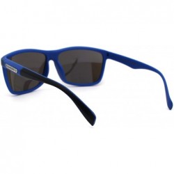 Oversized Mens Mirror Lens Oversize Sport Horn Rim Sunglasses - Black Blue Mirror - CI1979Y6LTG $11.57