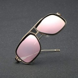 Oval European and American fashion new men's trend sunglasses ladies retro sunglasses - Gold Frame Translucent Tablets - CU19...