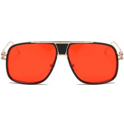 Oval European and American fashion new men's trend sunglasses ladies retro sunglasses - Gold Frame Translucent Tablets - CU19...
