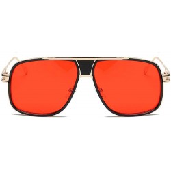 Oval European and American fashion new men's trend sunglasses ladies retro sunglasses - Gold Frame Translucent Tablets - CU19...