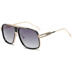 Oval European and American fashion new men's trend sunglasses ladies retro sunglasses - Gold Frame Translucent Tablets - CU19...